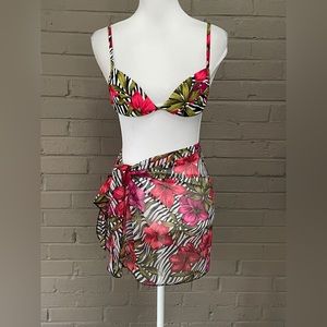 Mix It Swim  floral print 3 piece set. Size 8